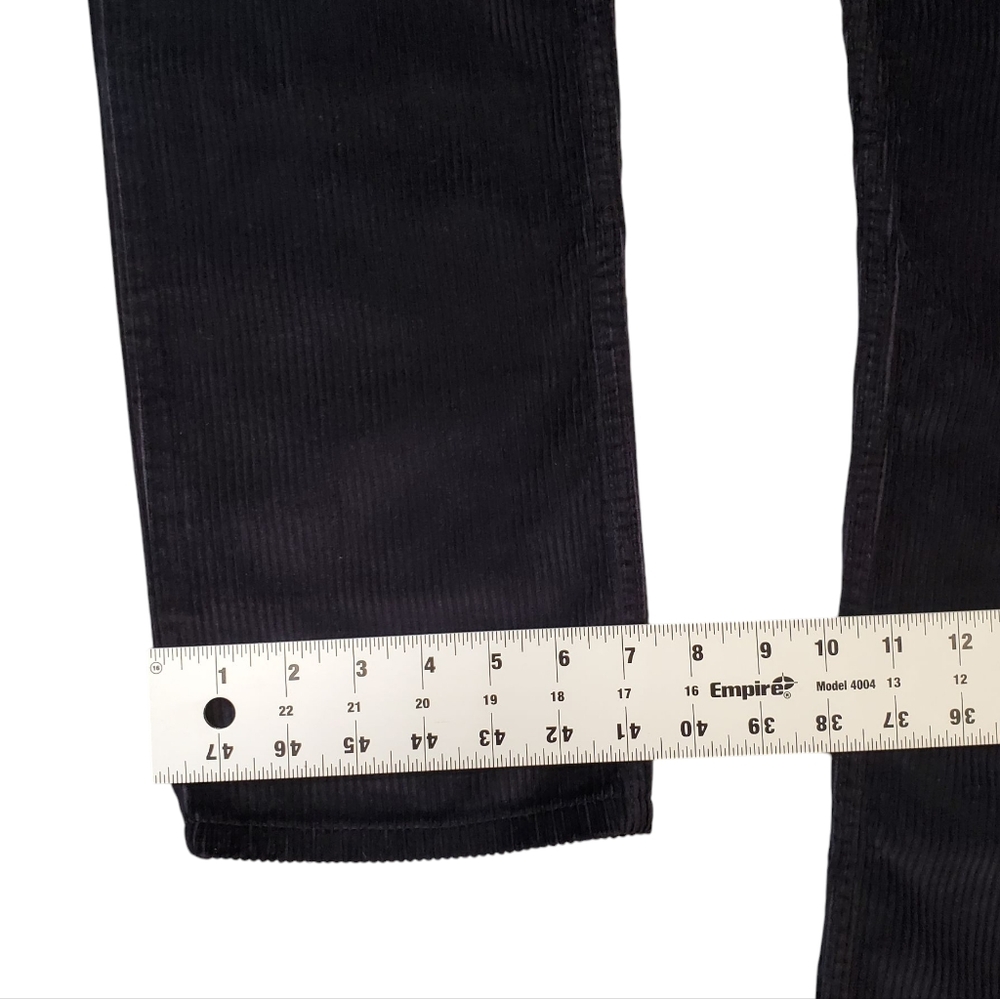 Levi's Womens Black Corduroy Pants 27X30 Straight Leg Preppy Goth Irregular NWT - Picture 11 of 14